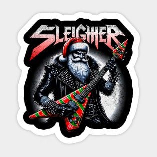 Sleigher Santa Claus Rock Christmas Sticker